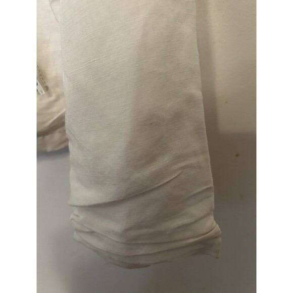 Vtg Report Collection Linen Blend White Bomber Jacket NWOT Size XL Mens Fill Zip - Picture 5 of 8